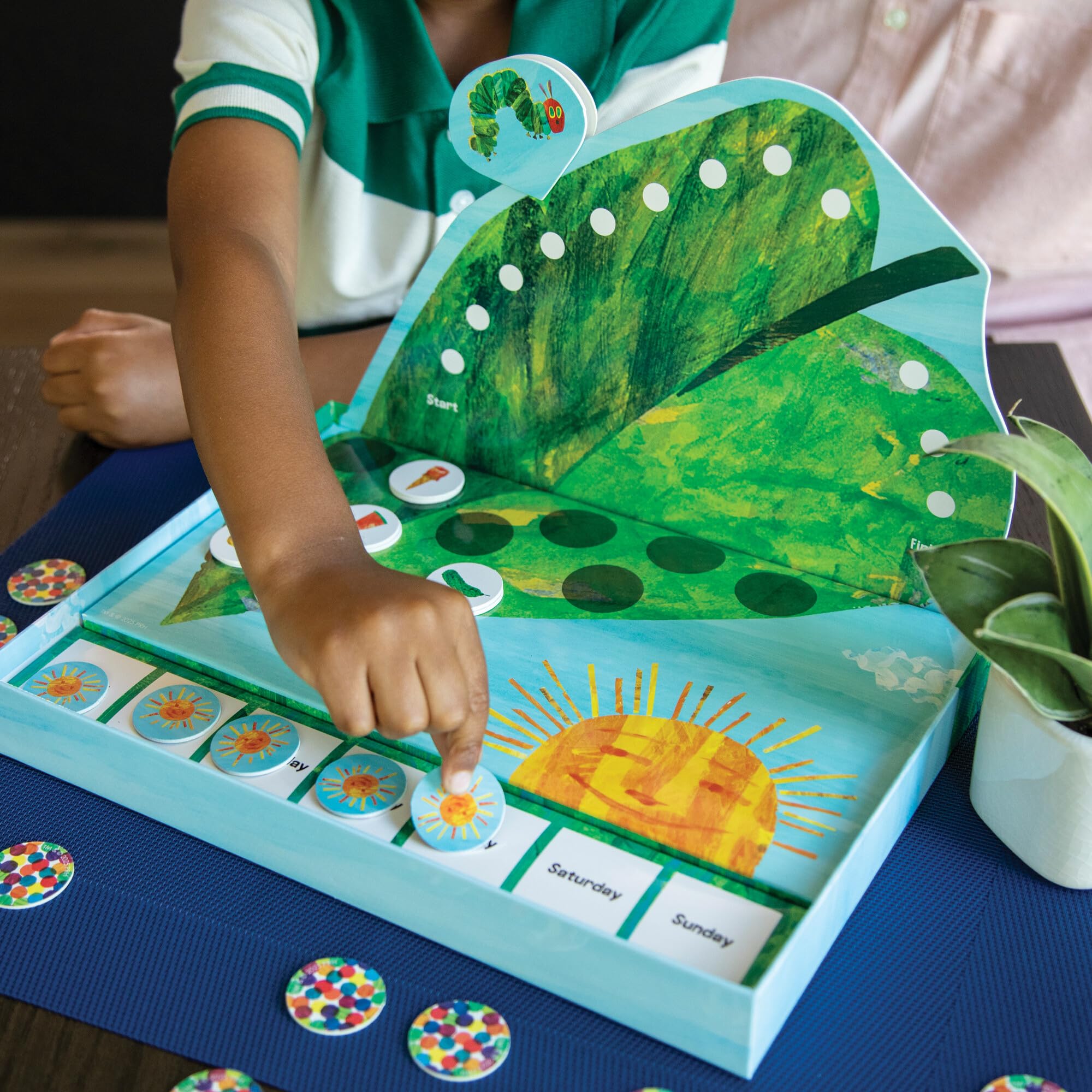 Box includes storage bag and parent guide from Peaceable Kingdom for quick setup.