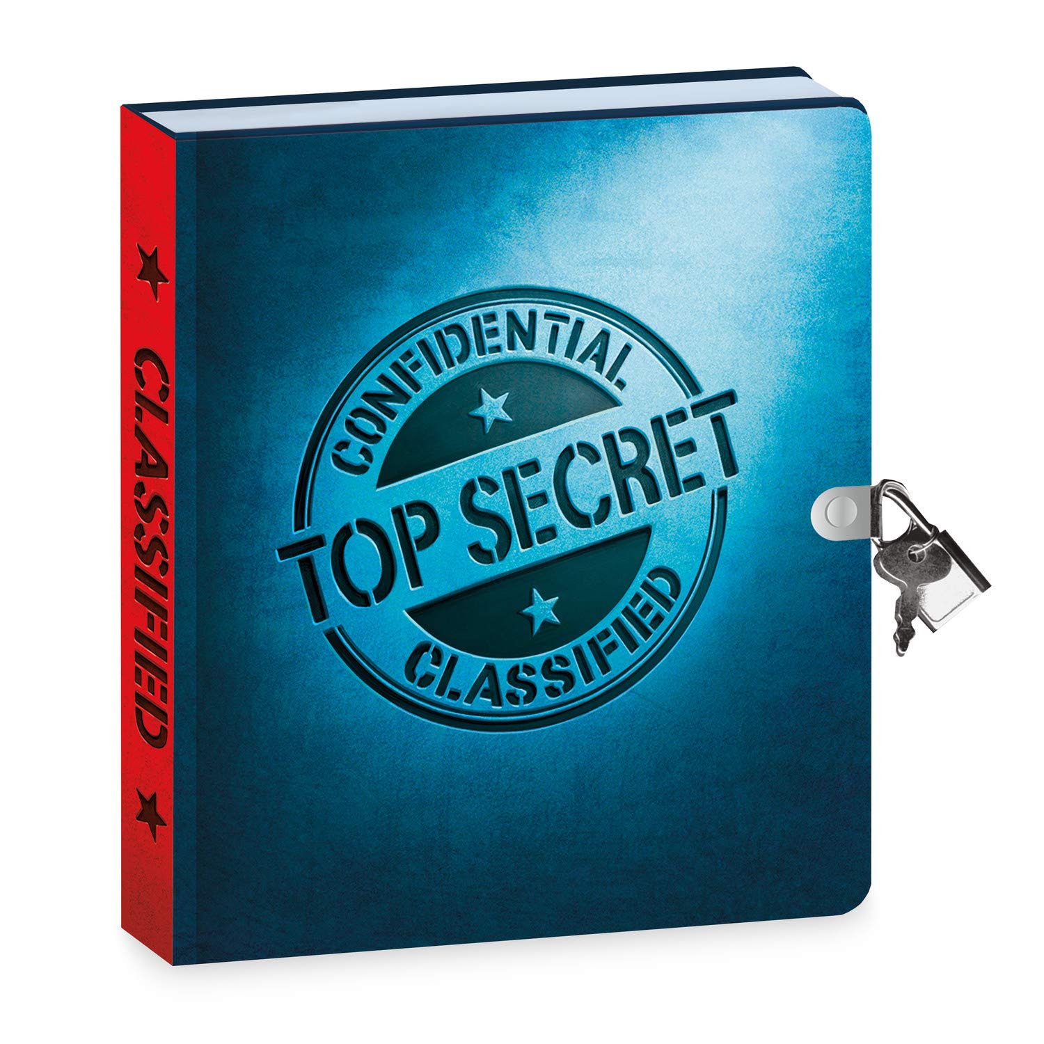 Peaceable Kingdom Top Secret Diary blue cover with lock and key for private thoughts