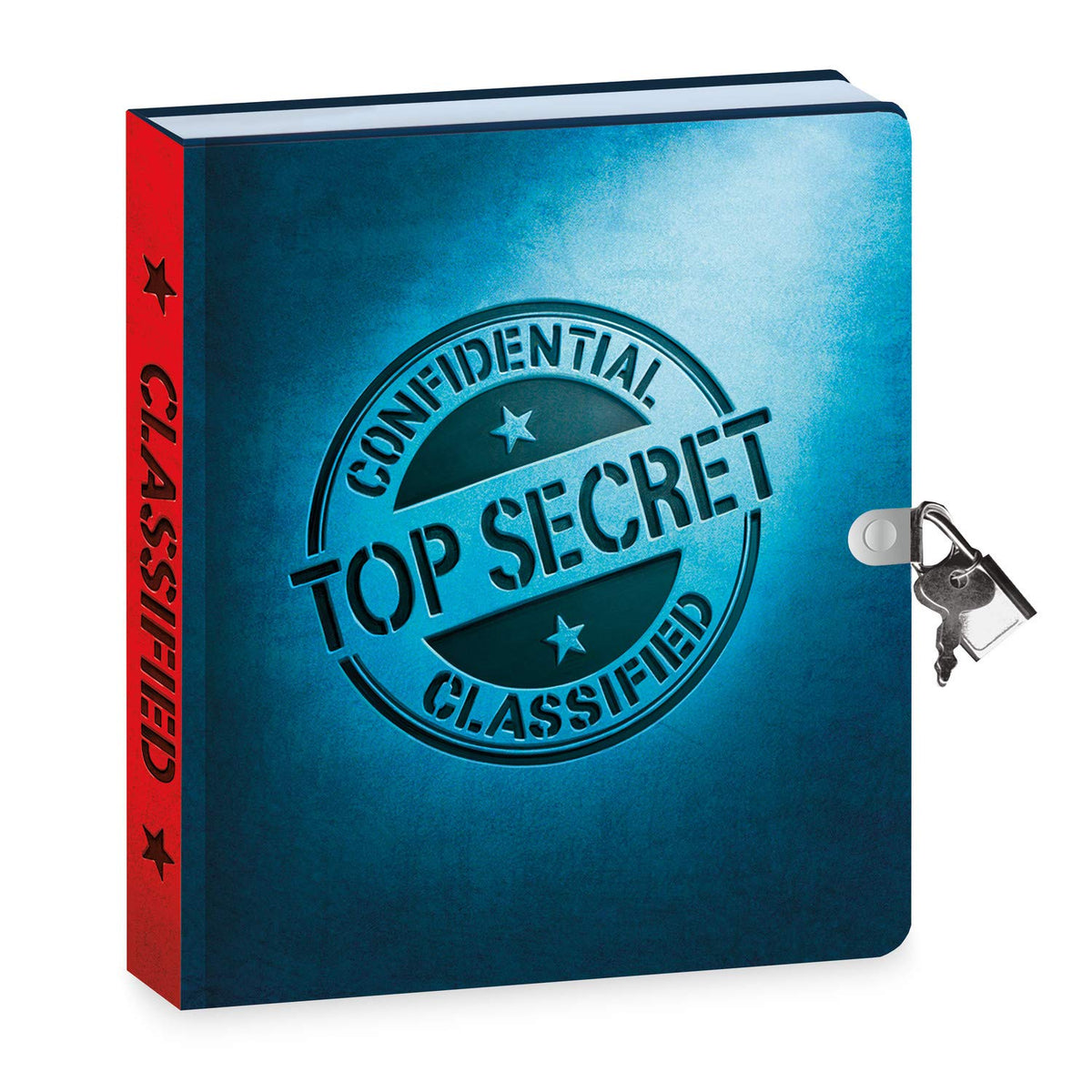 Peaceable Kingdom Top Secret Diary blue cover with lock and key for private thoughts
