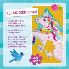 Peaceable Kingdom unicorn puzzle reveals butterfly and star shapes for exploration
