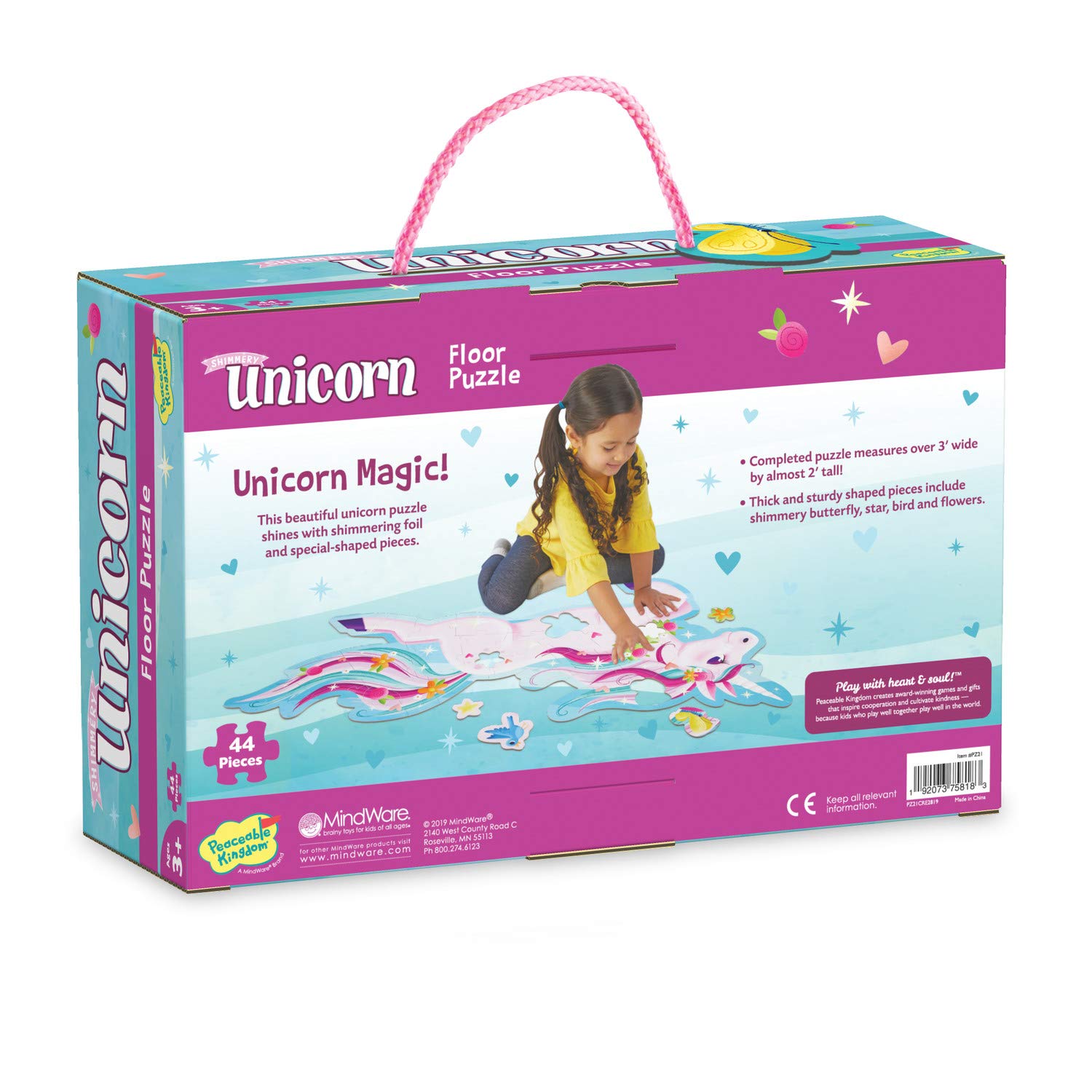 Peaceable Kingdom unicorn puzzle promotes cooperative play and imagination