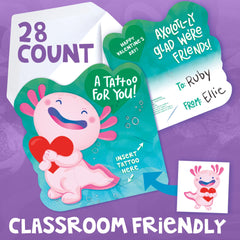 Envelopes sized 4.25 inches for easy school exchanges and gifting.