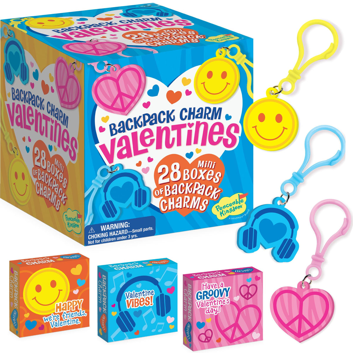 Peaceable Kingdom Valentines Box mini box front view for classroom name signing.
