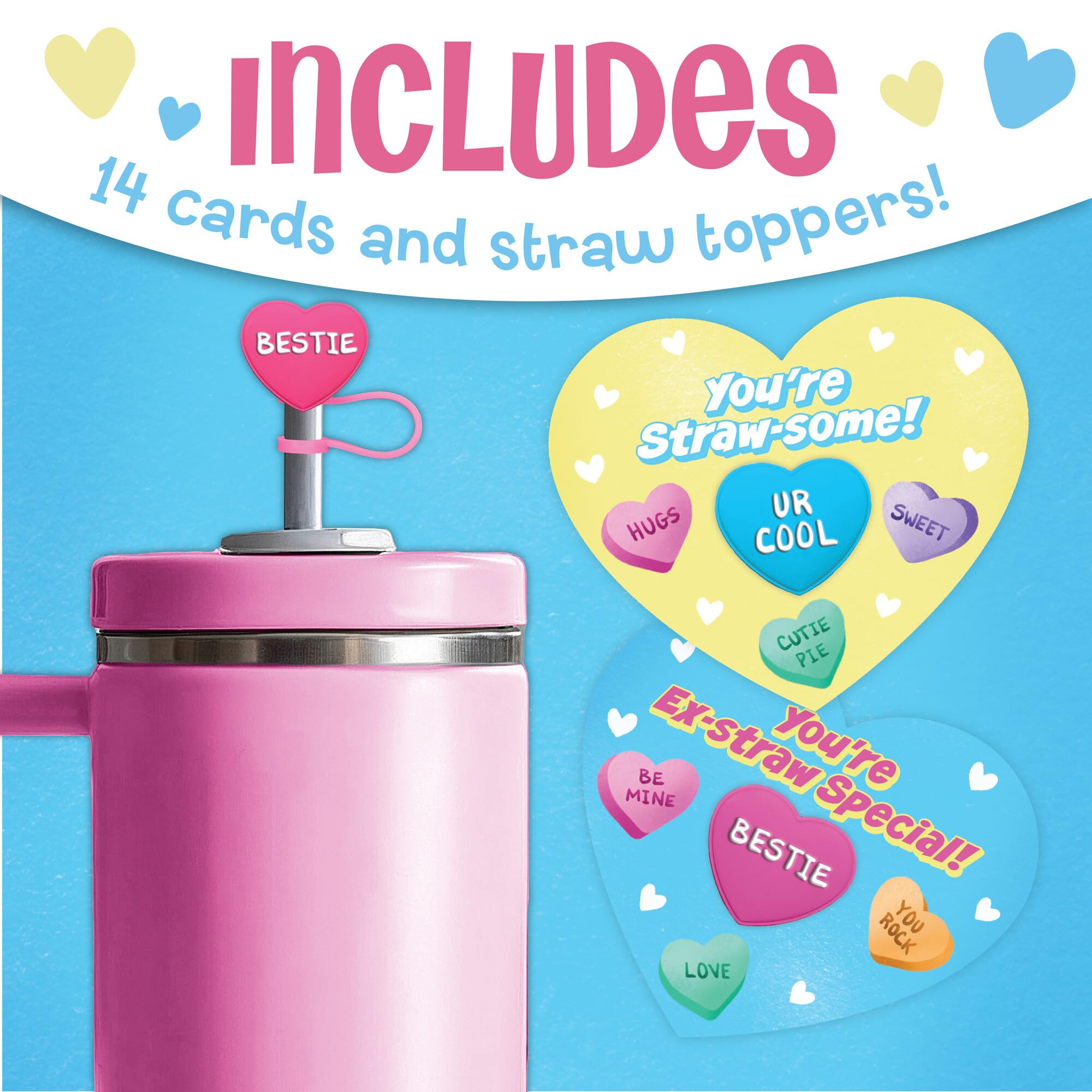 Peaceable Kingdom valentines with shark sticker for playful water bottle decoration.