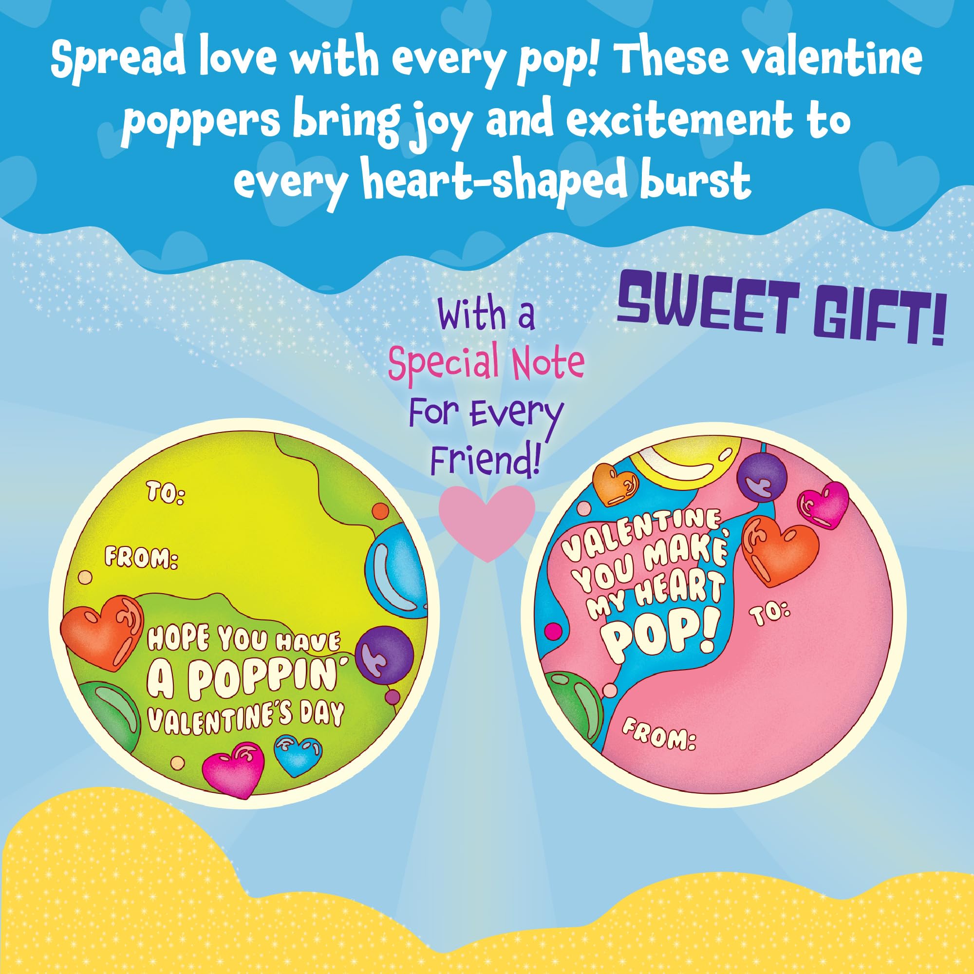Peaceable Kingdom Valentines set includes To/From spaces, easy to personalize.