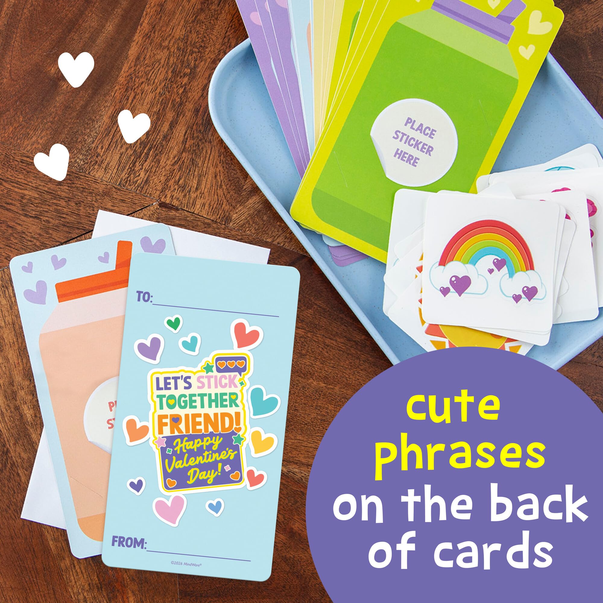Peaceable Kingdom packaging shows a kid-friendly Valentine kit for classrooms.