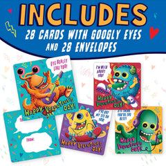 Peaceable Kingdom monster valentines offer four designs for variety and fun.