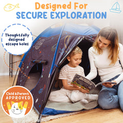 Peaceful Playtime blackout tent in a calm corner setup for kids.