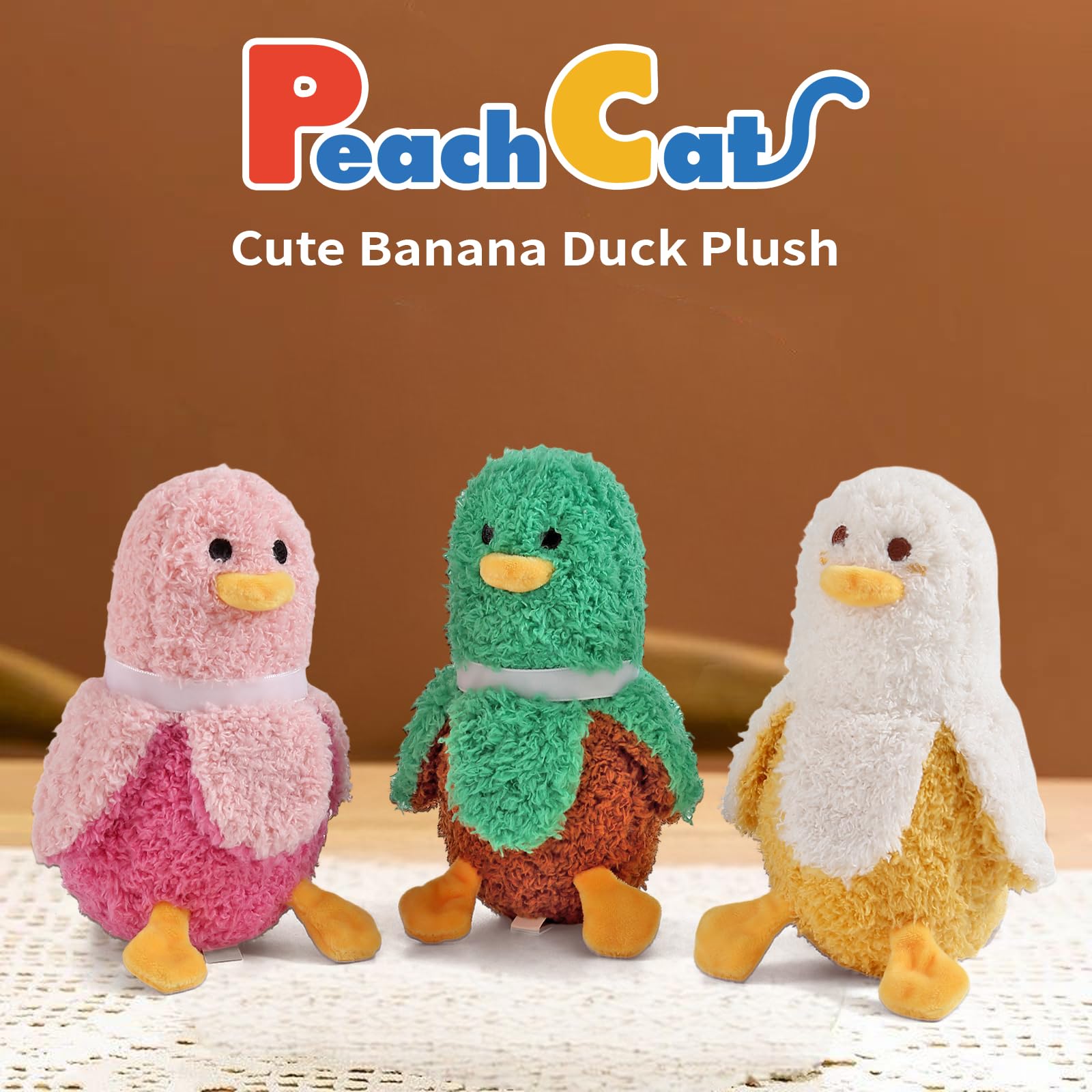 PEACH CAT Banana Duck babies in assorted colors.