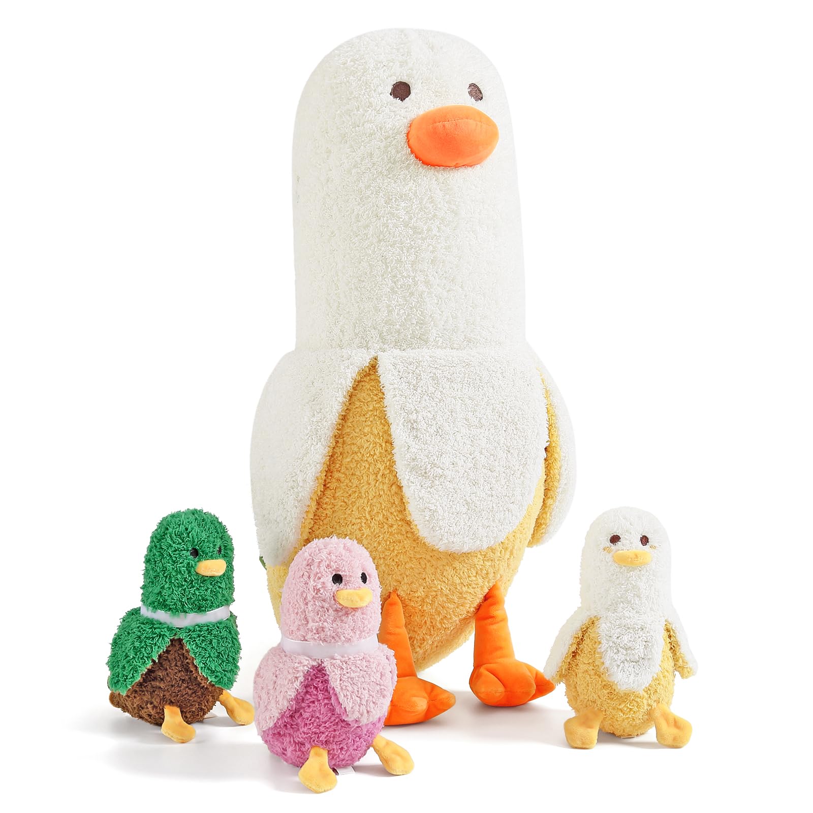 PEACH CAT Banana Duck mommy plush, 19.7 inches, cozy cuddle companion.