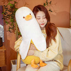 PEACH CAT Banana Duck plush gift-ready design invites warm reading or study breaks.