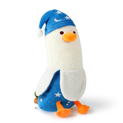 PEACH CAT banana duck plush pillow front view for cozy lounging