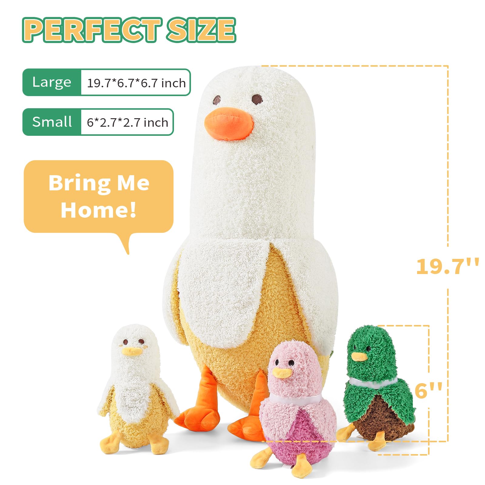 PEACH CAT Banana Duck plush fabric feels ultra-soft.