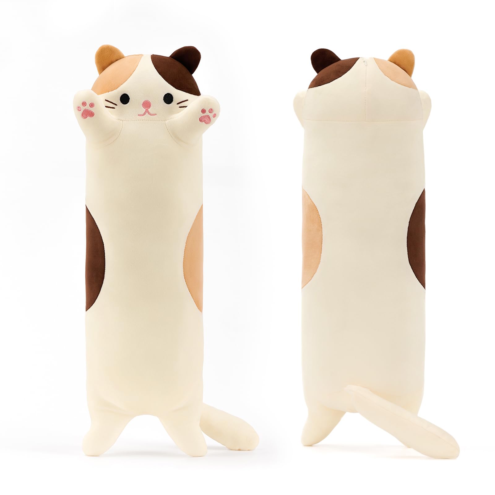 PEACH CAT long cat pillow beige 19.7 inches offers cozy back support.