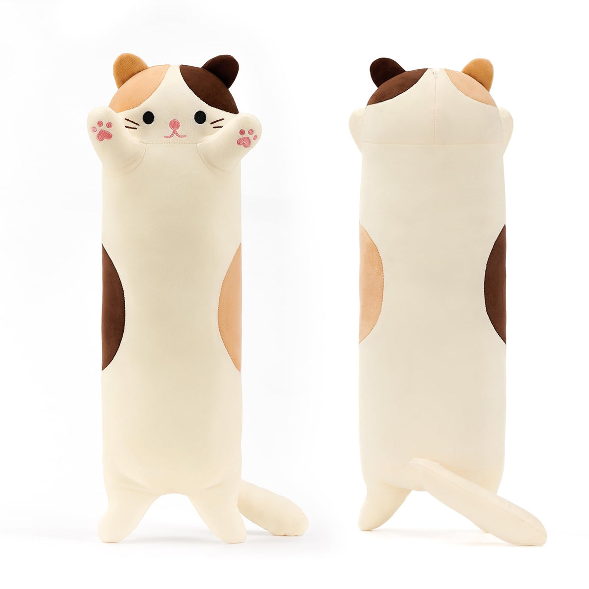 PEACH CAT long cat pillow beige 19.7 inches offers cozy back support.