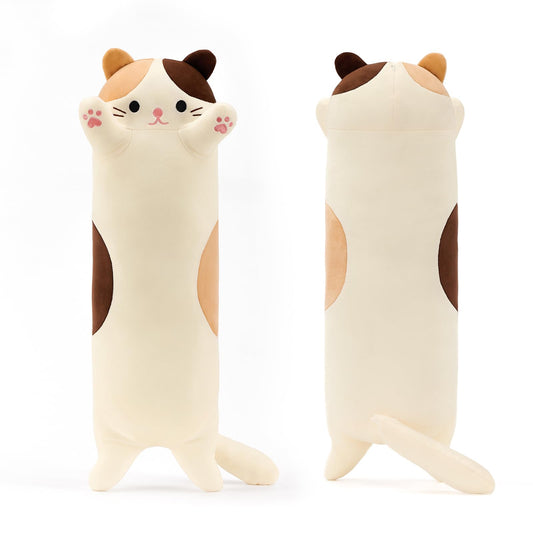 PEACH CAT long cat pillow beige 19.7 inches offers cozy back support.