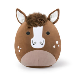 Peach Cat Quarter Horse plush, front view, ideal for cuddling and display.