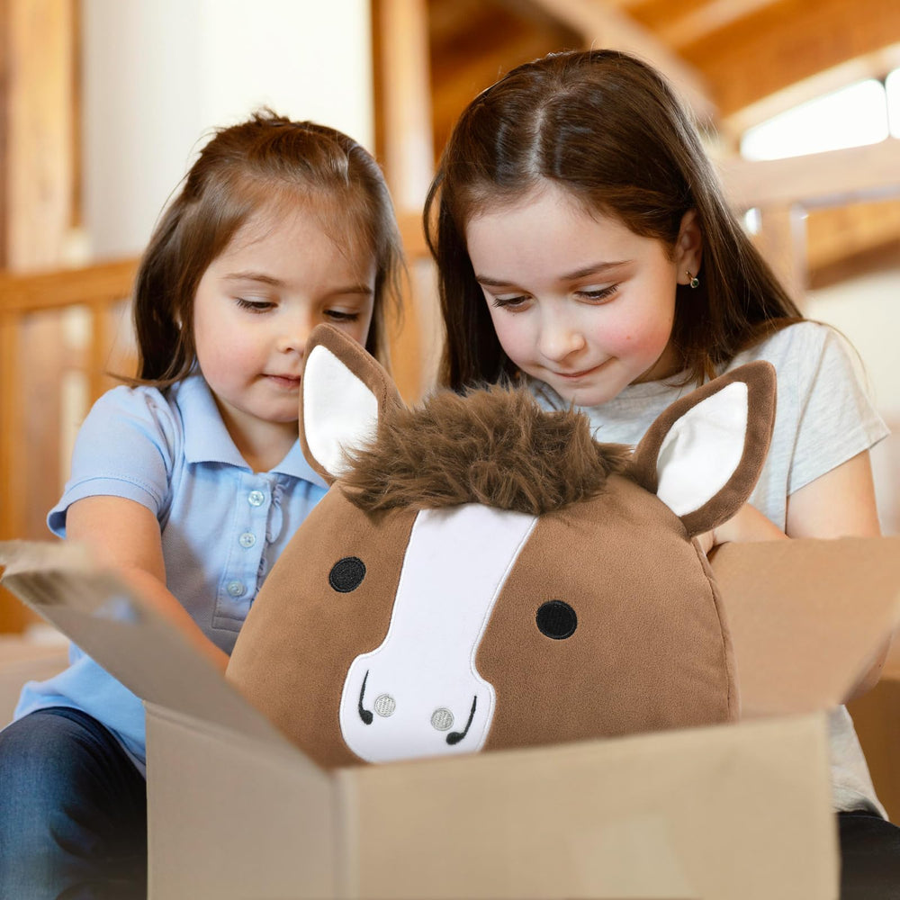 Peach Cat Quarter Horse plush as a home decor ornament.