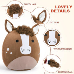 Peach Cat Quarter Horse plush tail detail adds charm to shelves.