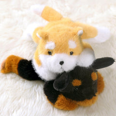 PEACH CAT Rottweiler plush with vivid expression, a charming gift.