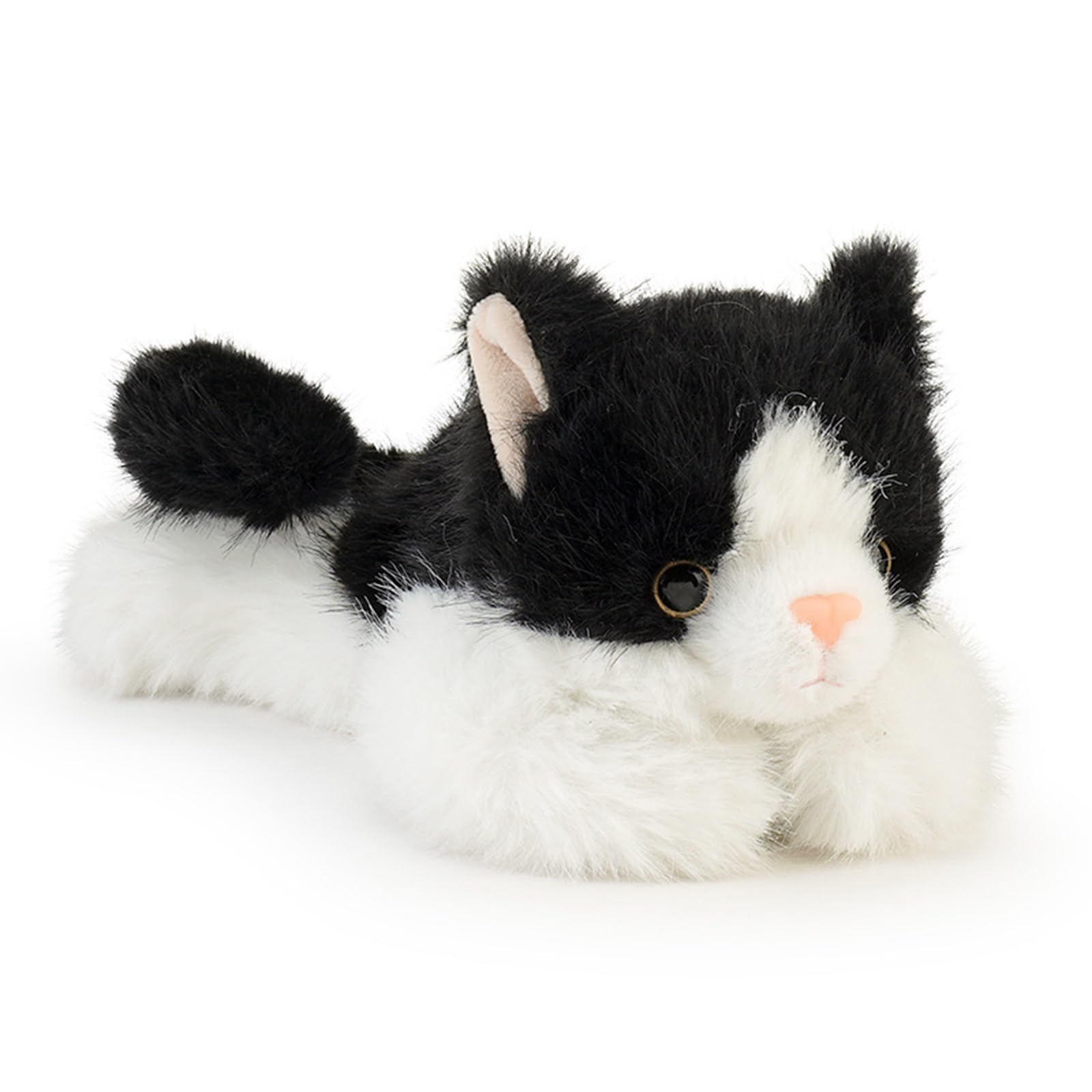 PEACH CAT plush with slightly weighted design for comforting hug.