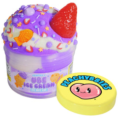 Peachybbies Ube Ice Cream Cloud Slime jar ready for creamy squish and sensory play