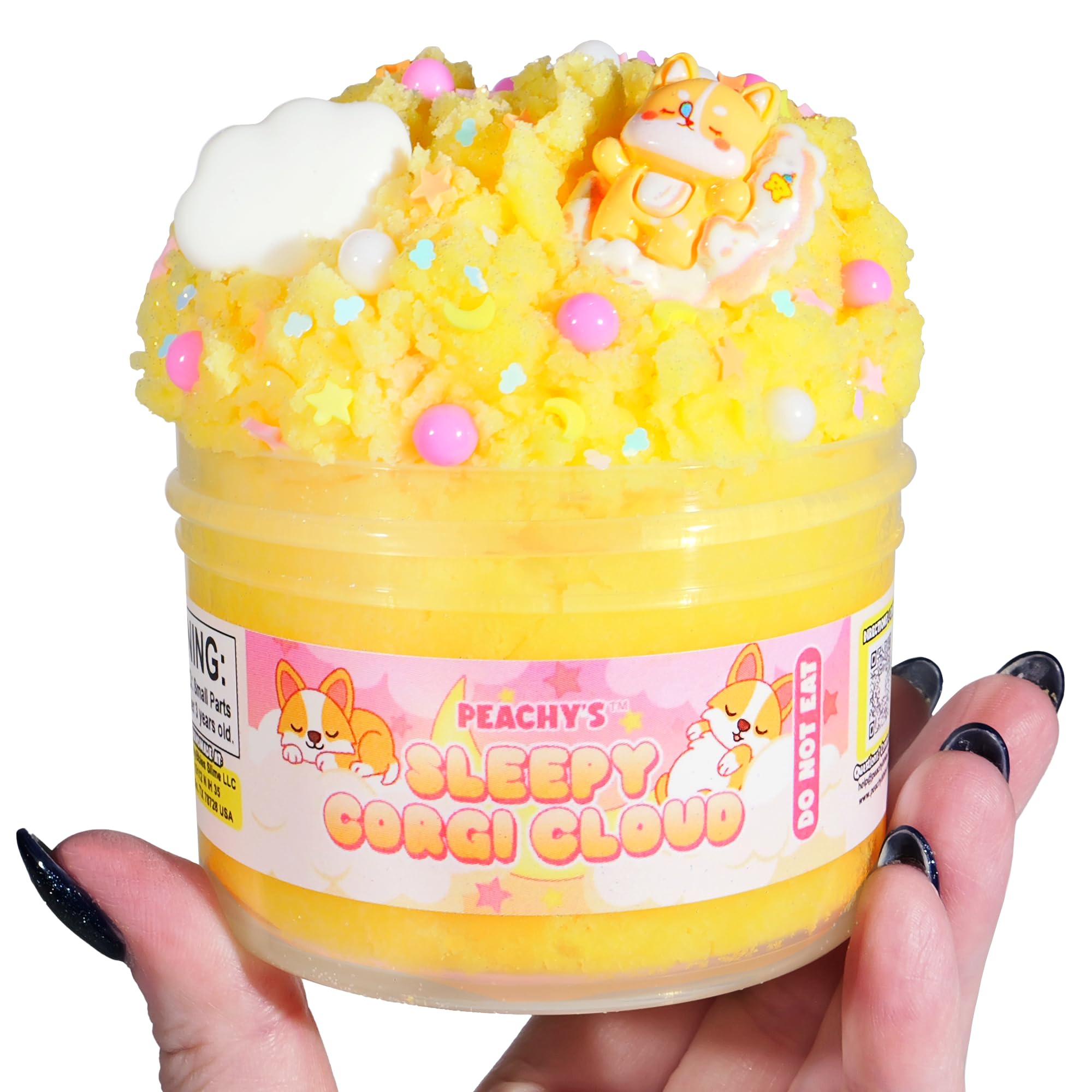 Peachybbies 7 oz reusable jar keeps slime fresh and ready to use.