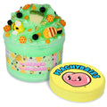Peachybbies Honeydew Boba Slush Slime jar front for sensory play