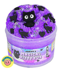 Peachybbies Magical Kitty Fur slime jar with fluffy accents and sparkles