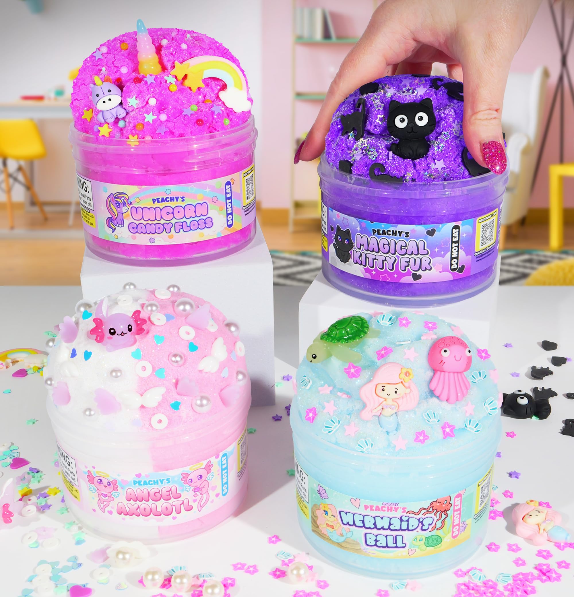 Peachybbies reusable container keeps slime fresh between play sessions