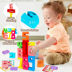 Peacurh kids explore hands-on math with wooden blocks.