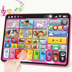 Peacurh pink trilingual learning tablet front view highlighting language learning