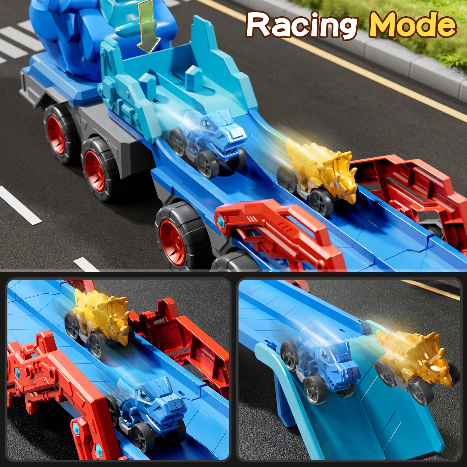 PEADUCK dual-launcher race track boosts interactive two-player competitions.