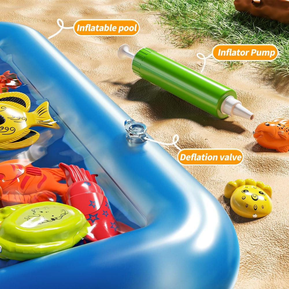 PEADUCK kids playing magnetic fishing demonstrates social, hands-on learning.