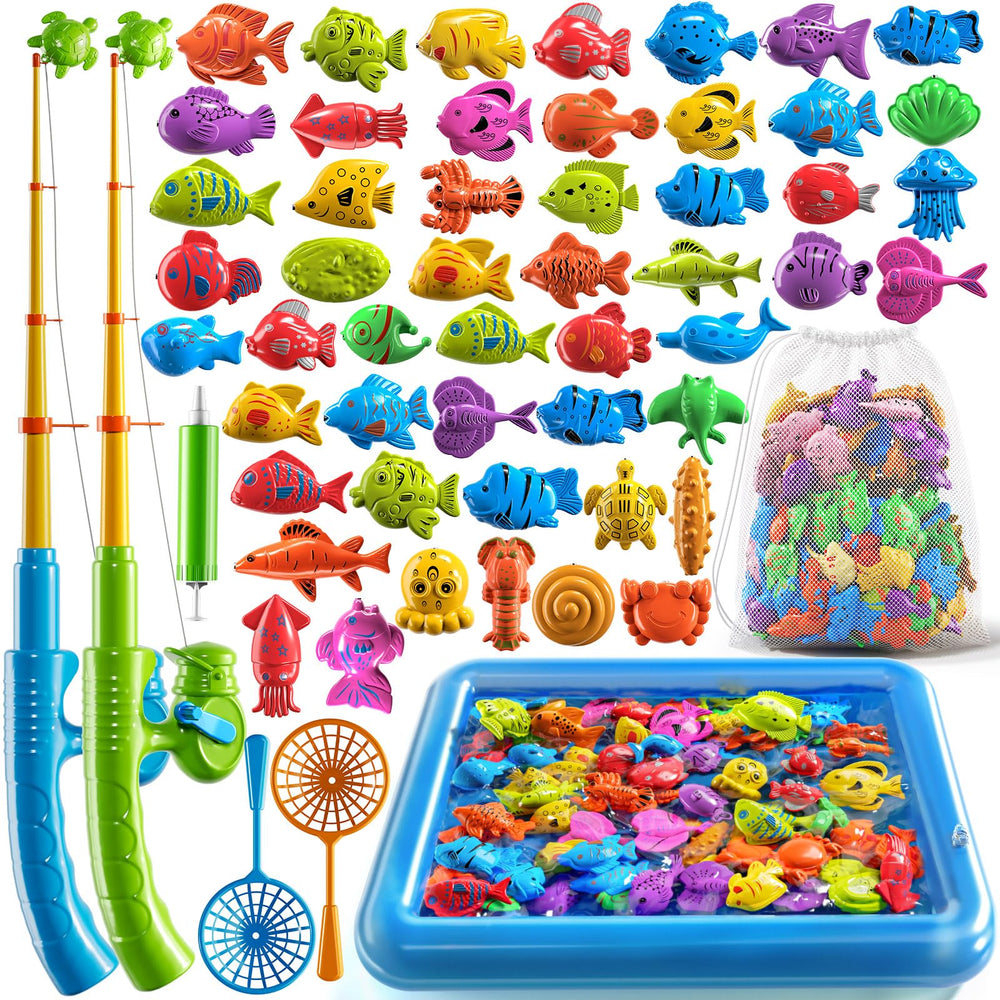 PEADUCK magnetic fishing game with two rods promotes cooperative play for kids ages 3–8.