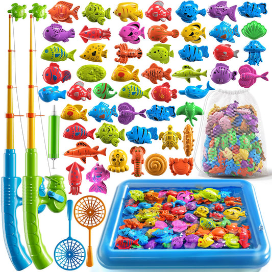 PEADUCK magnetic fishing game with two rods promotes cooperative play for kids ages 3–8.