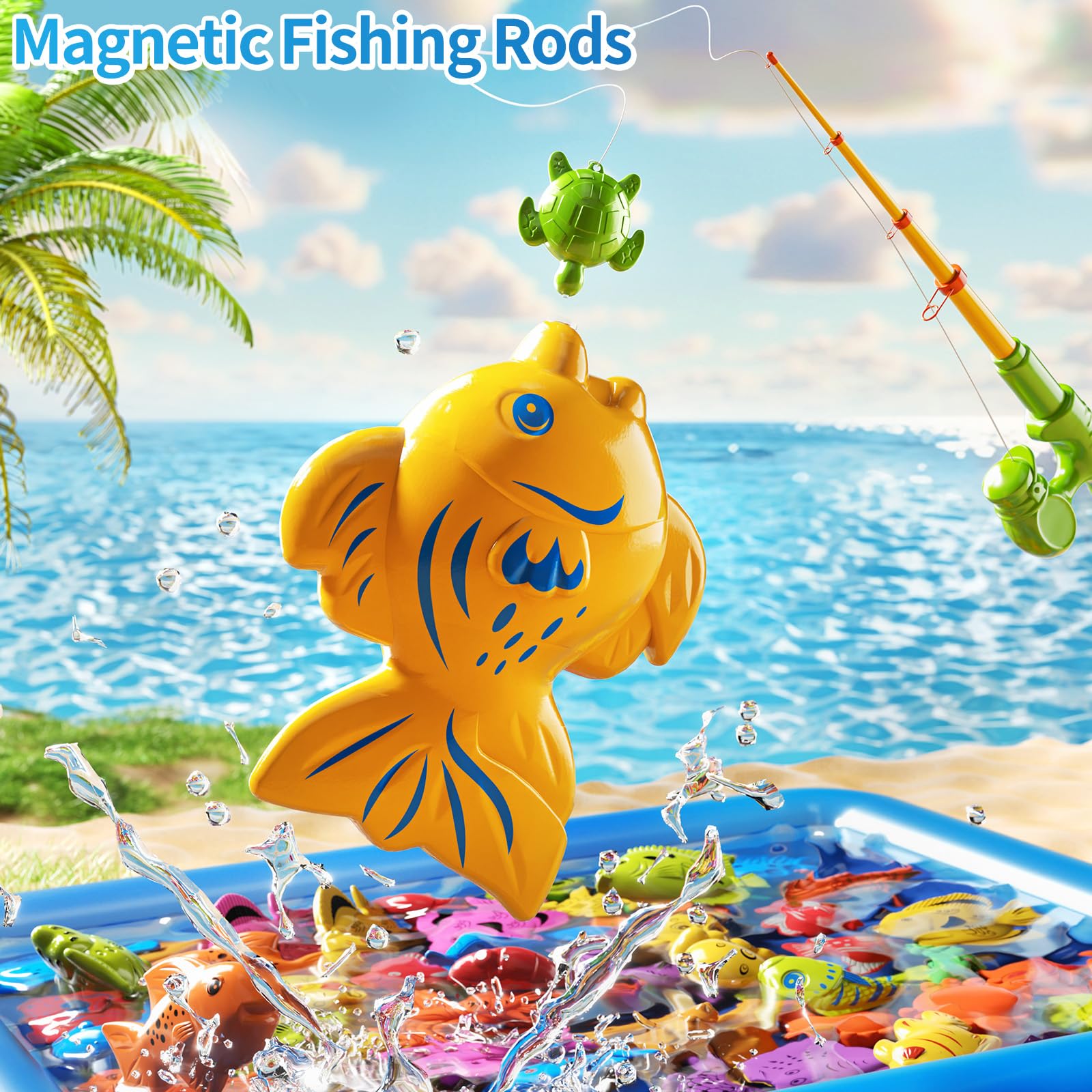 PEADUCK magnetic fishing set for outdoor or bath time adventures.