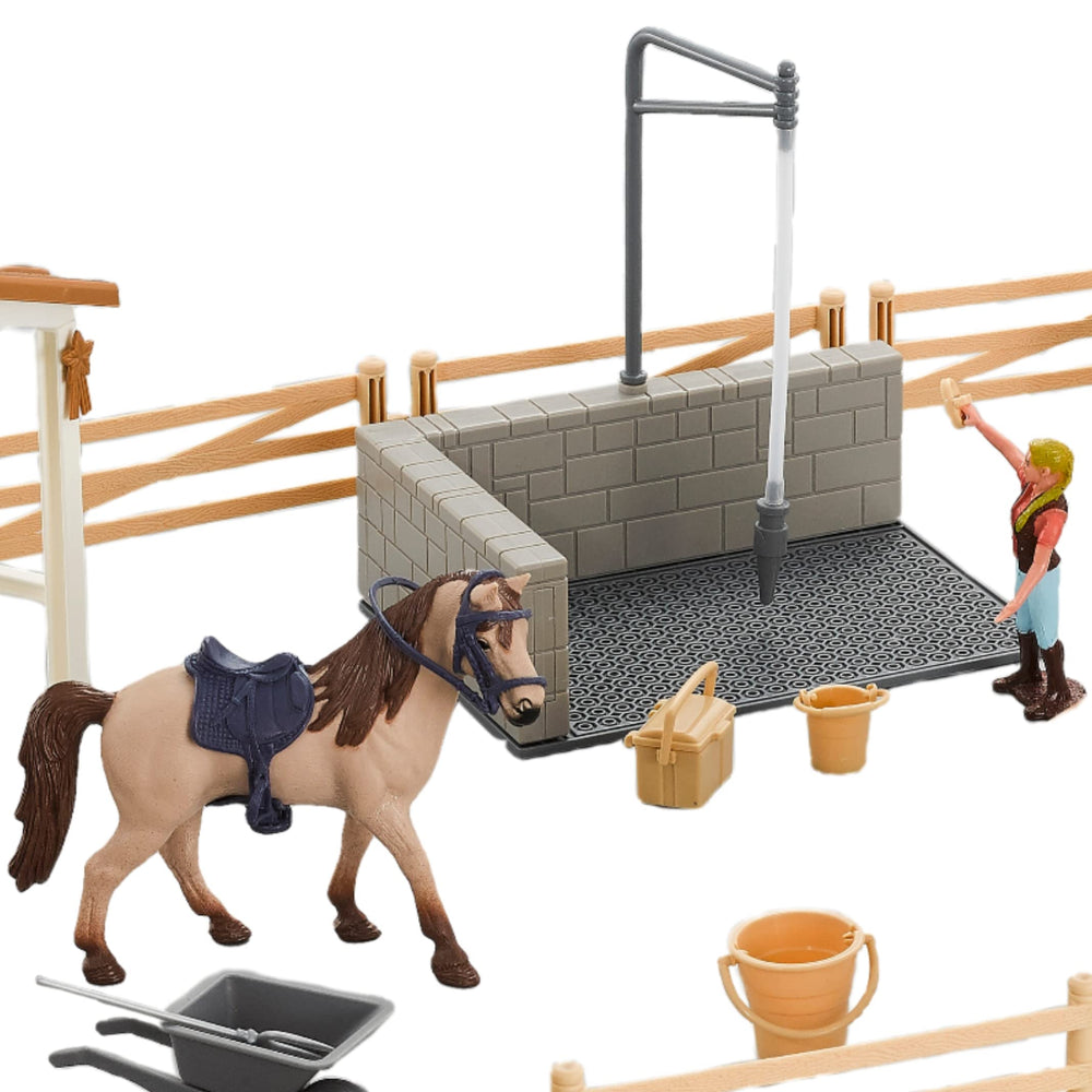 Peagprav horse stable playset packaging box highlights value and safe materials