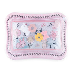 The Peanutshell Happy Garden tummy time water mat engages infants with floating animals for visual tracking.