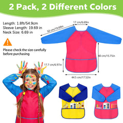 PEASUG 2 Pack Toddler Smock back view shows full-coverage protection