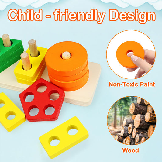PEBIRA color shape recognition puzzle helps develop visual learning and problem solving