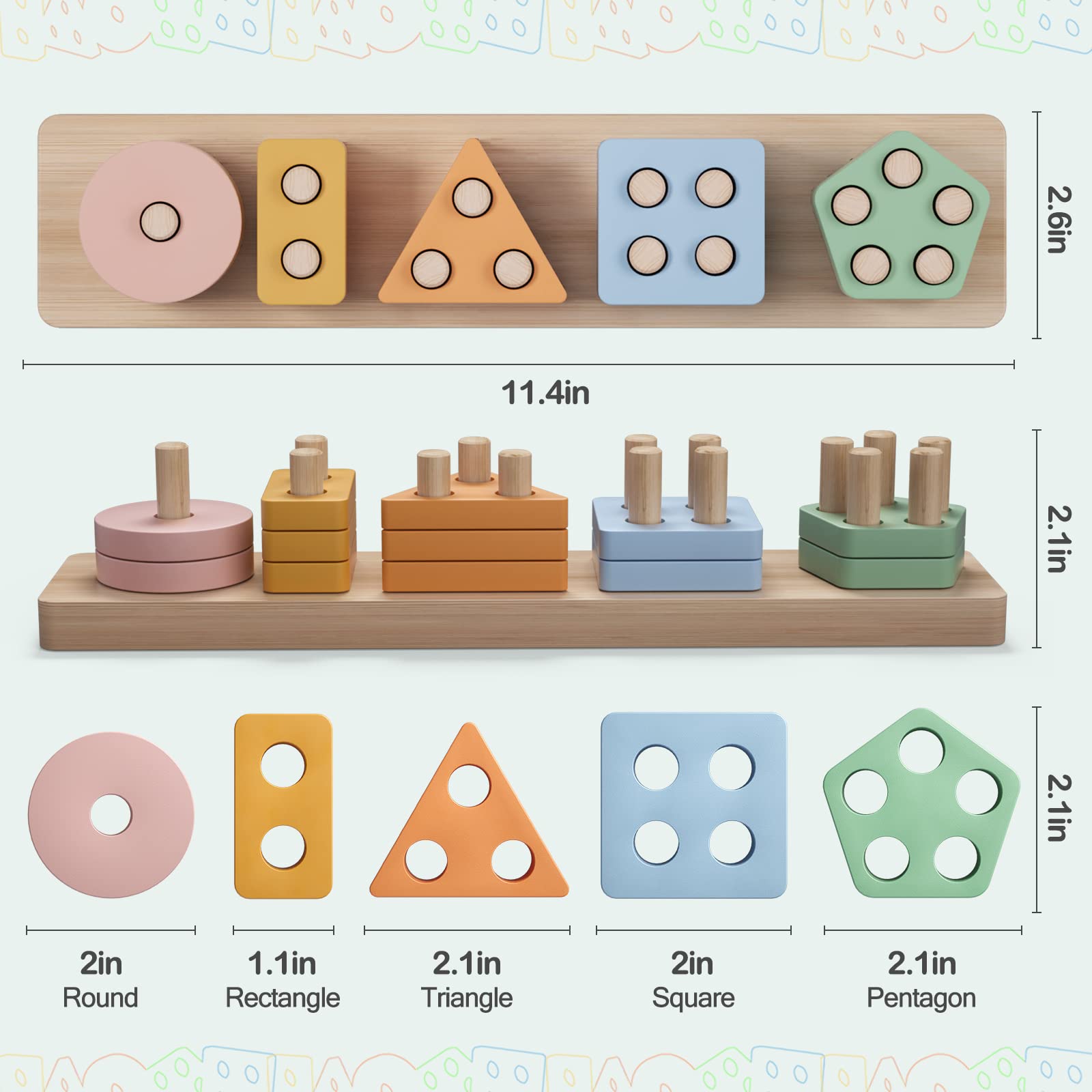 PEBIRA safety rounded edges design protects little hands during play