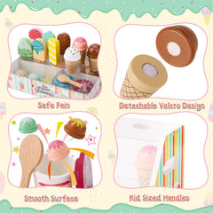 Peccvon popsicles set enhances hand-eye coordination in pretend kitchen.