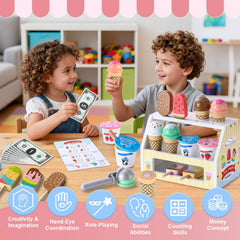 Peccvon wooden ice cream stand menu supports reading and ordering.