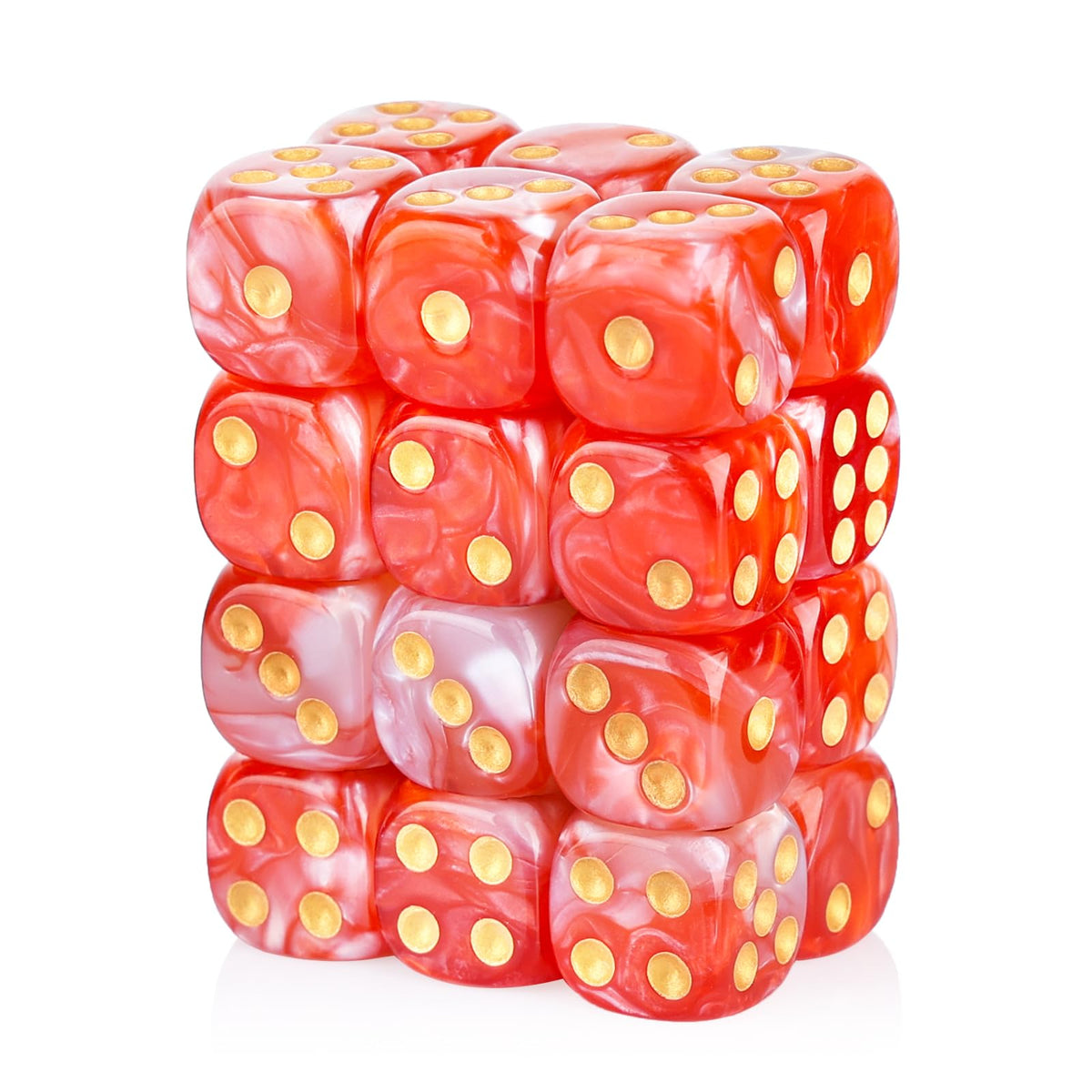 PECHOI 24-piece dual-tone 16mm d6 dice set for balanced rolls and group play.