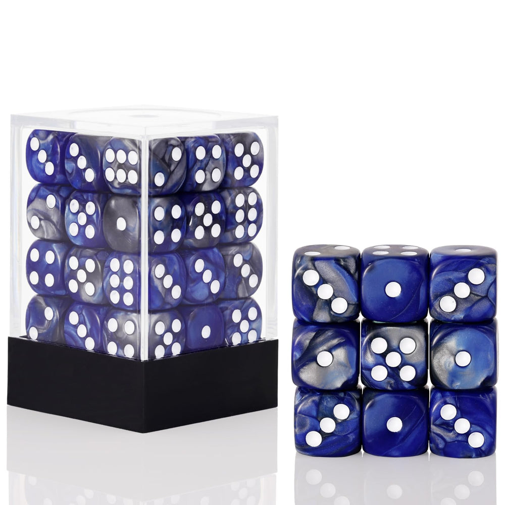 PECHOI 36-piece dice set for tabletop games with organized storage.