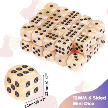 PECHOI pearl-pattern D6 dice close-up with vibrant colors and clear pips for quick rolls