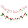 Peclek Happy Galentine's Banner with pink glitter letters for festive decor