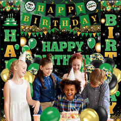 Peconal green birthday balloons bring fresh color to the celebration