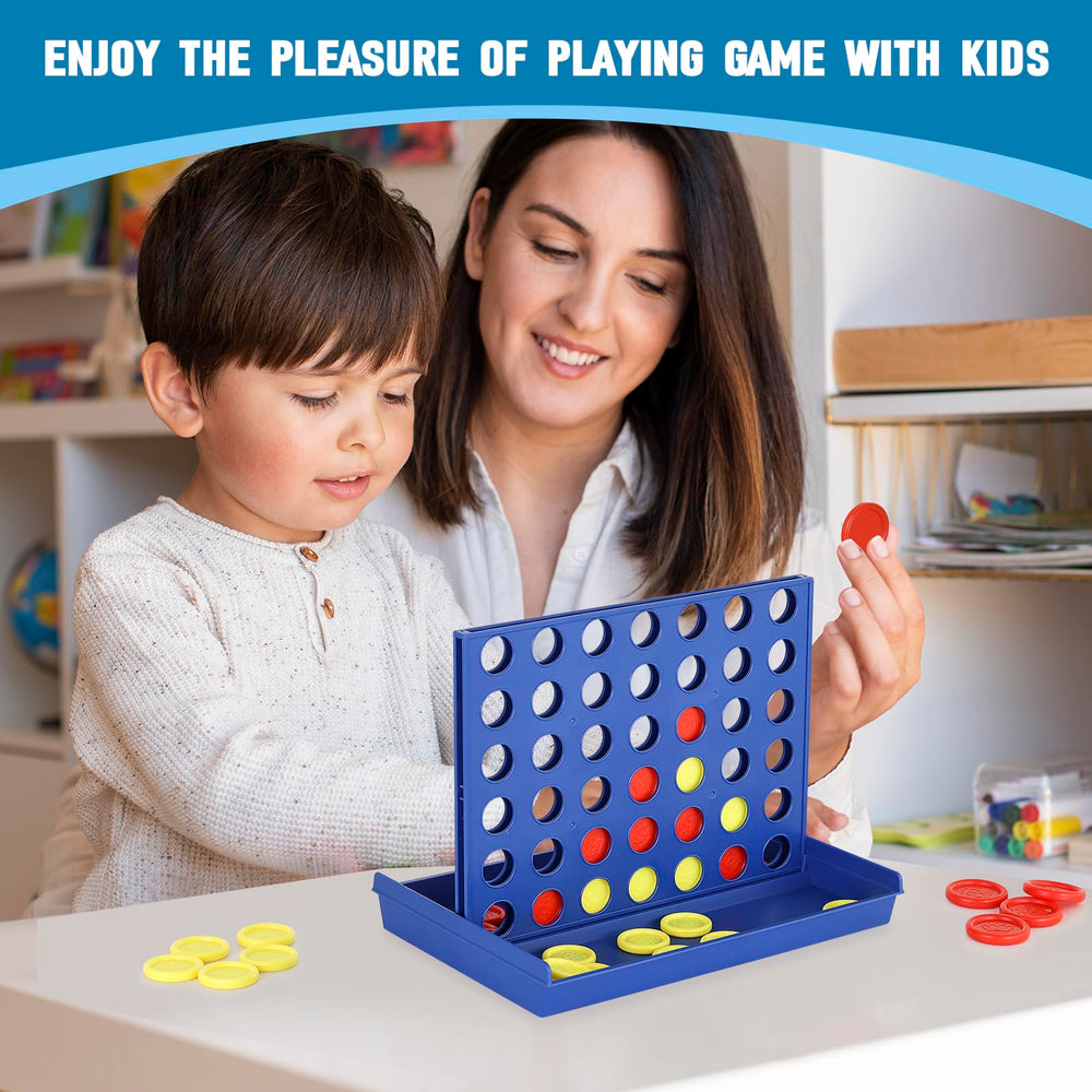 Pedolini 4-in-a-Row travel board play area, compact setup for travel